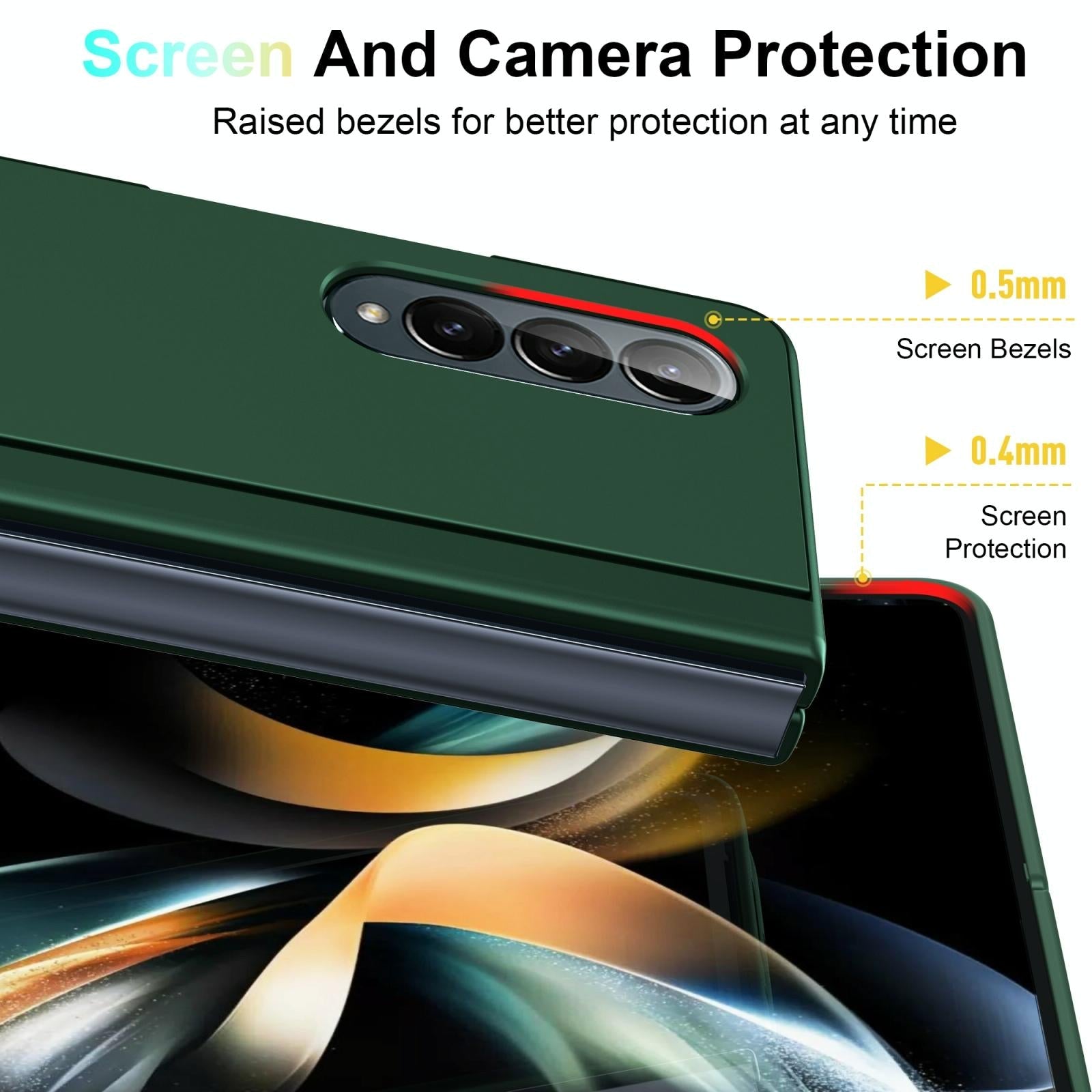 For Samsung Galaxy Z Fold4 5G Foldable Phone Case With Holder - Full Coverage - Dark Purple
