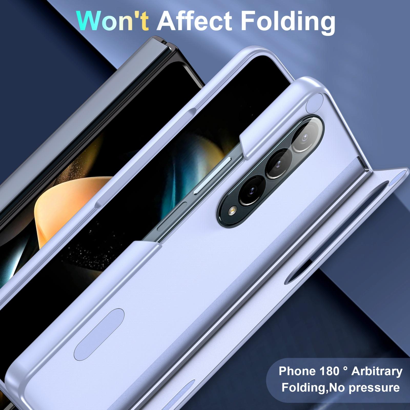 For Samsung Galaxy Z Fold4 5G Foldable Phone Case With Holder - Full Coverage - Dark Purple