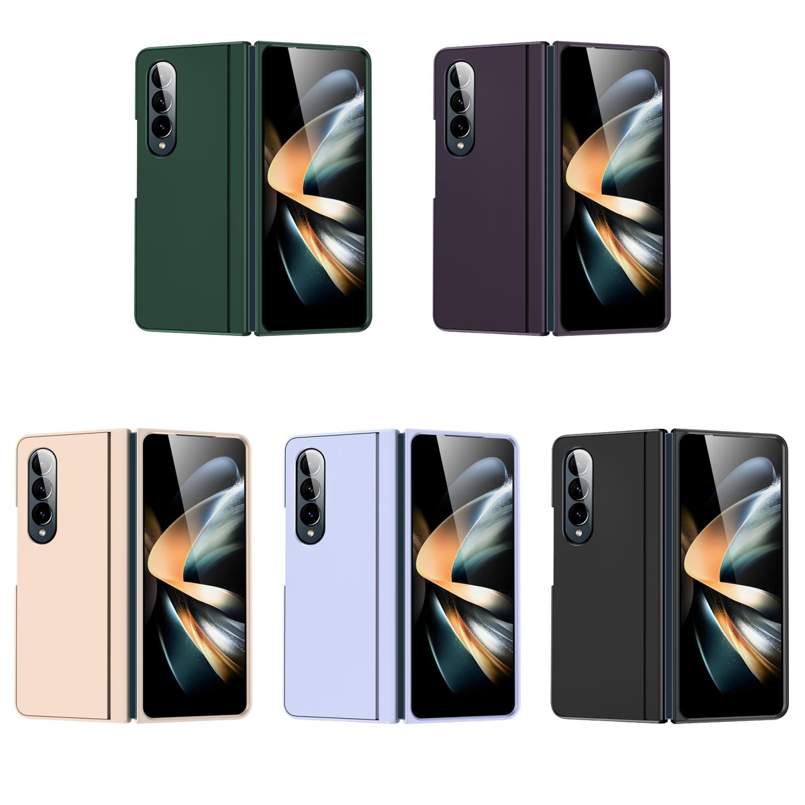For Samsung Galaxy Z Fold4 5G Foldable Phone Case With Holder - Full Coverage - Dark Purple