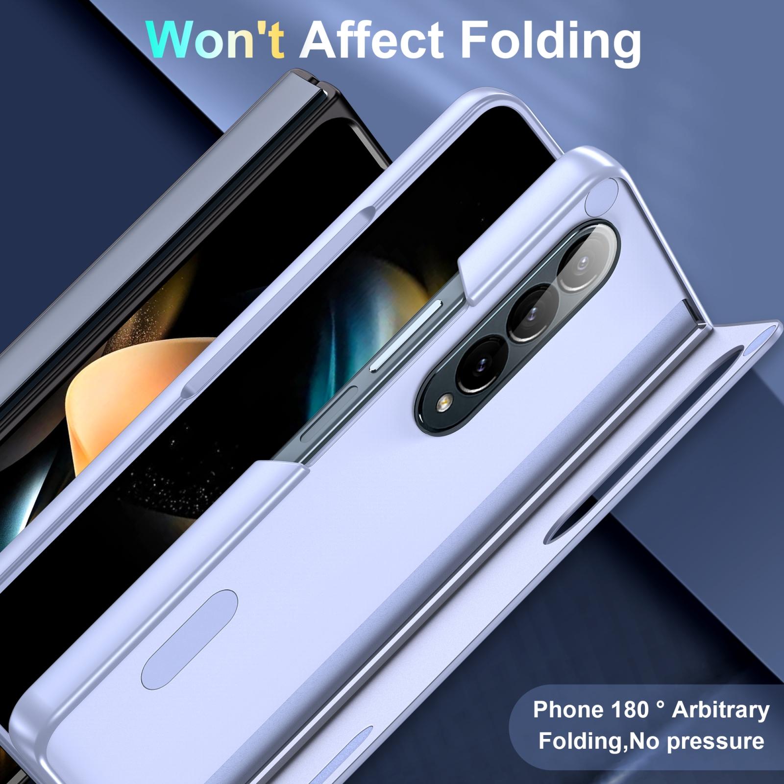 For Samsung Galaxy Z Fold4 5G Foldable Phone Case With Holder - Full Coverage - Dark Purple