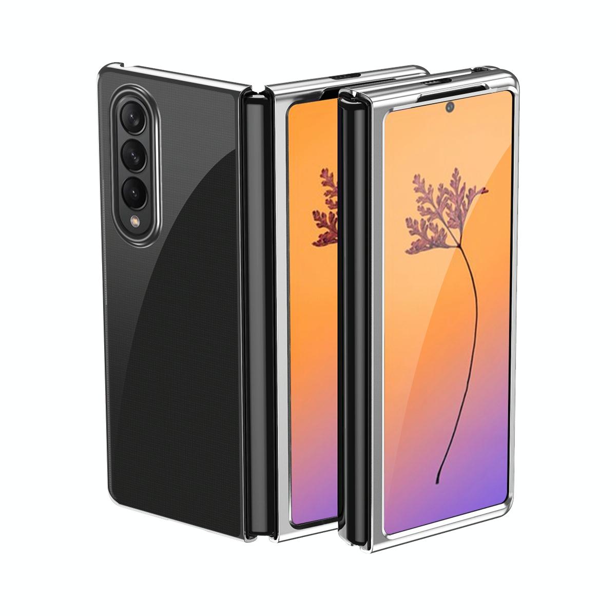 For Samsung Galaxy Z Fold4 5G Shockproof Clear Phone Case - Silver
