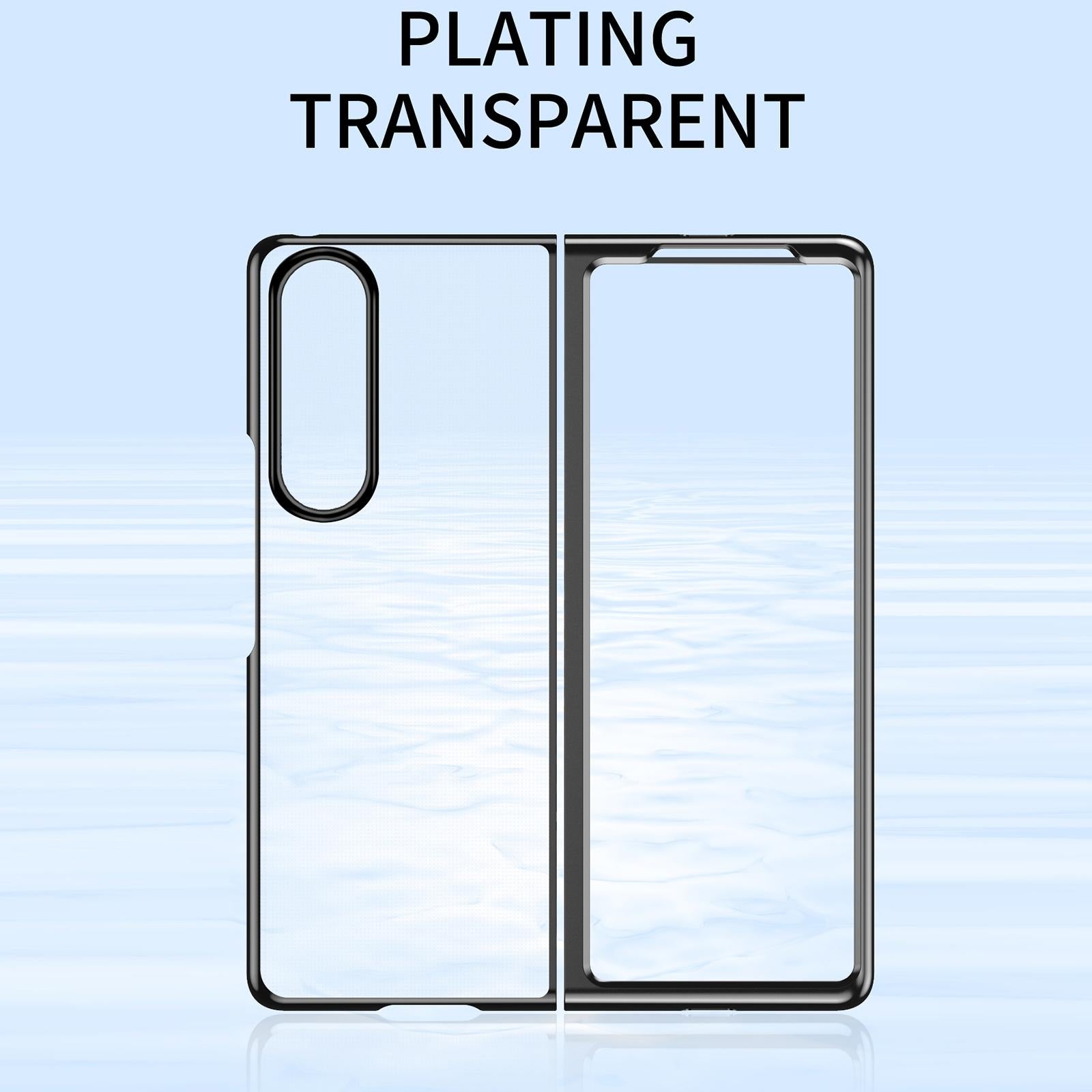 For Samsung Galaxy Z Fold4 5G Shockproof Clear Phone Case - Silver