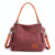 Canvas Shoulder Bag - Spacious and Stylish - Purple Coffee