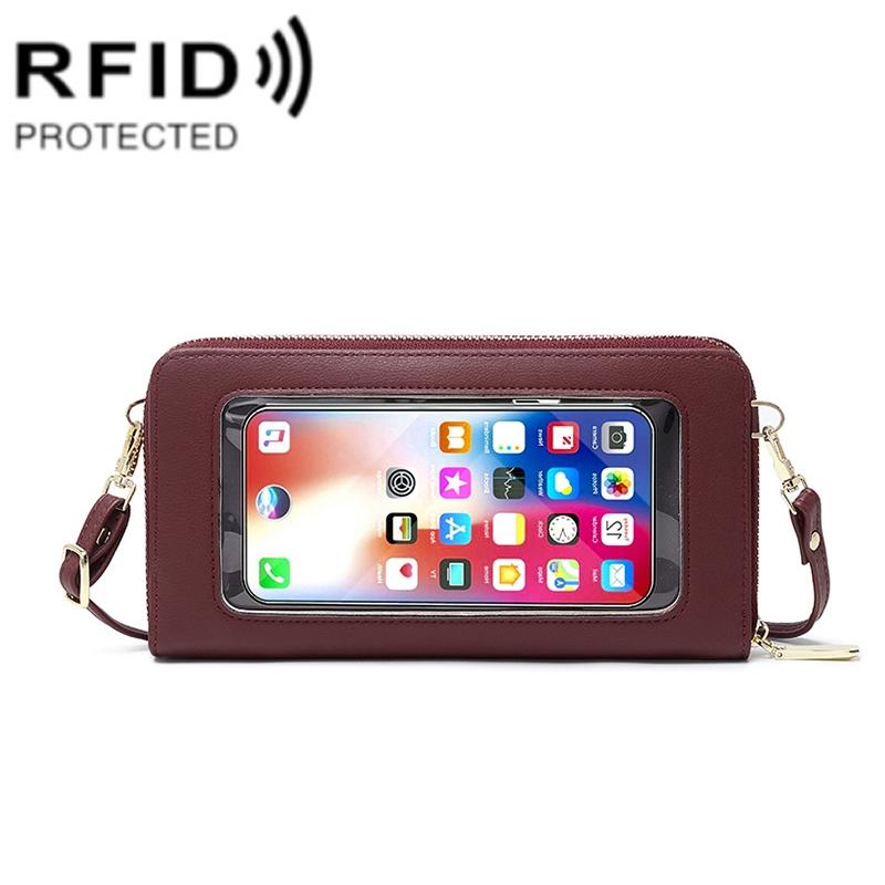 Anti Theft Rfid Cross Body Phone Bag With Touch Screen - Royal Blue