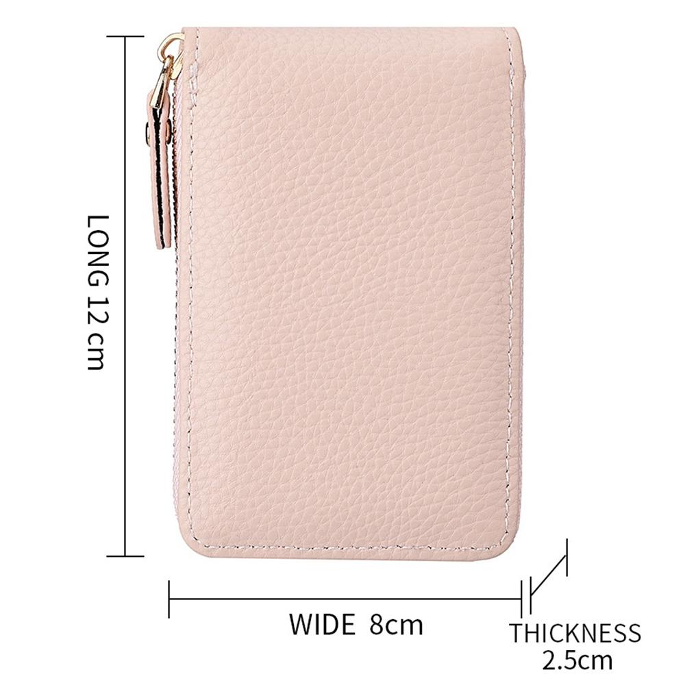 Multi Slot Short Card Holder With Zipper Coin Purse Pu Leather - Coffee