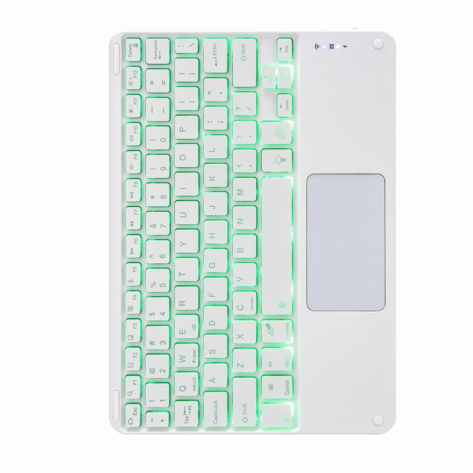 Bluetooth Keyboard Leather Case For Ipad 10.2 / Pro 10.5 - Touch Backlight Three-Fold Holder - Pink Blue