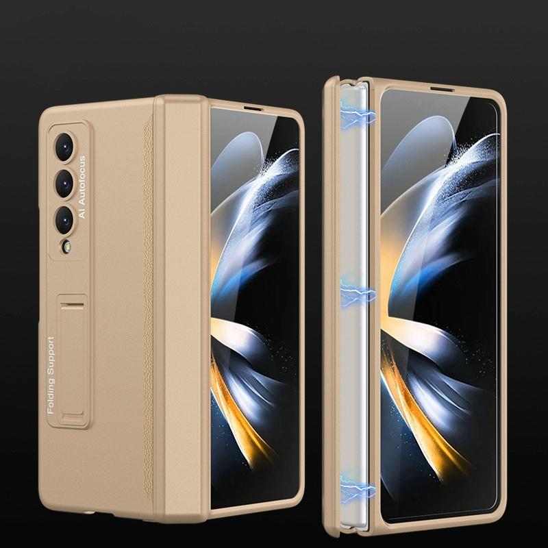 For Samsung Galaxy Z Fold4 5G Foldable Magnetic Hinged Case - Gold