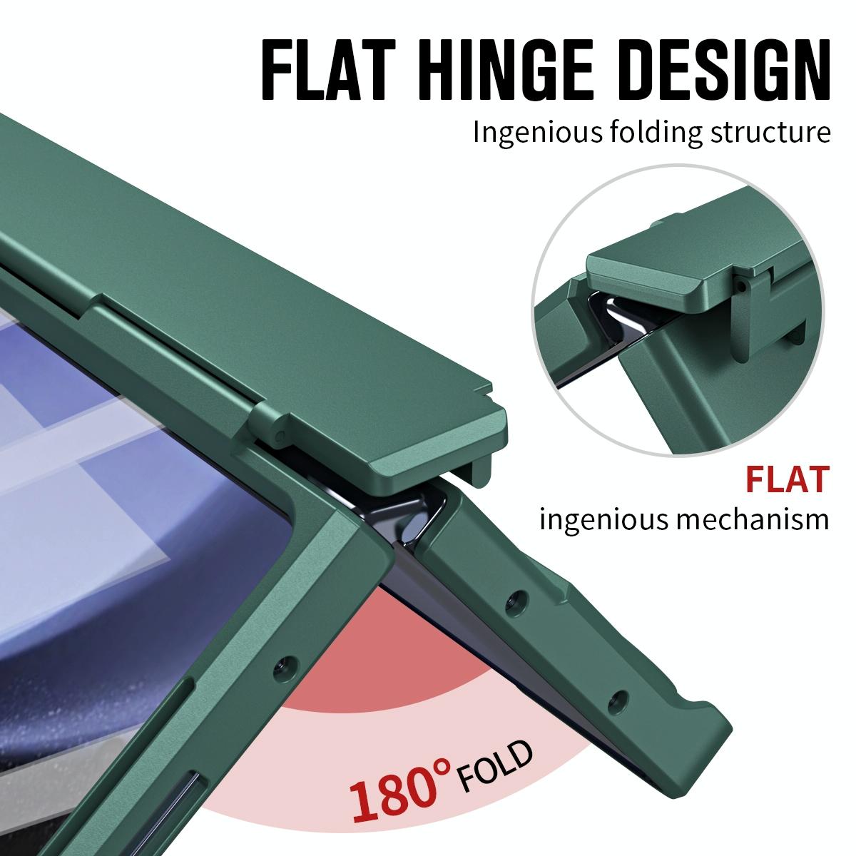 For Samsung Galaxy Z Fold4 5G Shockproof Diamond Case With Hinge And Pen - Green