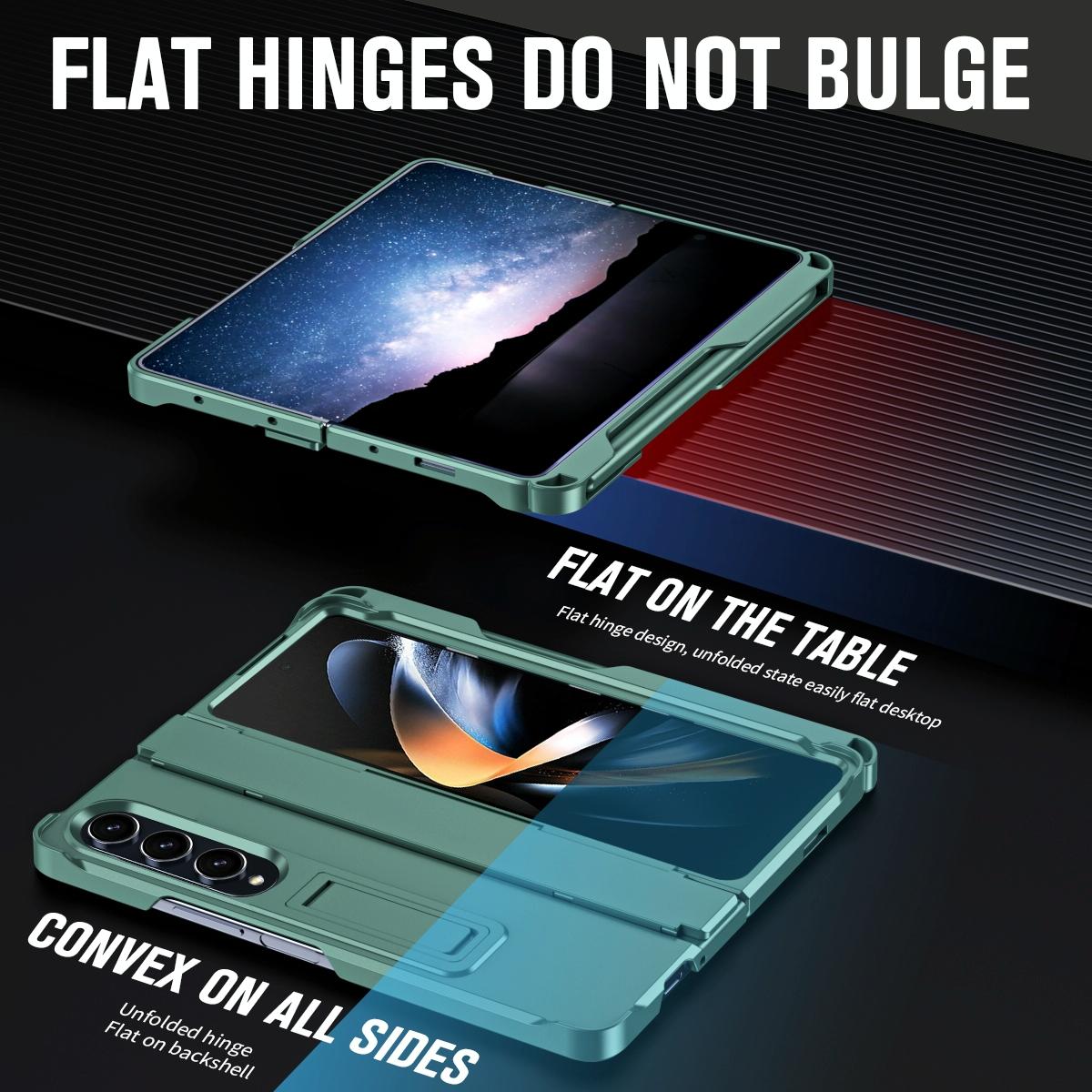 For Samsung Galaxy Z Fold4 5G Shockproof Diamond Case With Hinge And Pen - Green