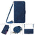 For Samsung Galaxy z Fold4 5G Embossed Leather Flip Crossbody Phone Case - 3d Design - Blue