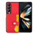 For Samsung Galaxy Z Fold4 5G Samsung Galaxy Z Fold4 Litchi Pattern Single Button Card Holder Phone Case - Black