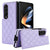 For Samsung Galaxy Z Fold4 5G Foldable Full Coverage Double Buckle Pu Phone Case - Purple