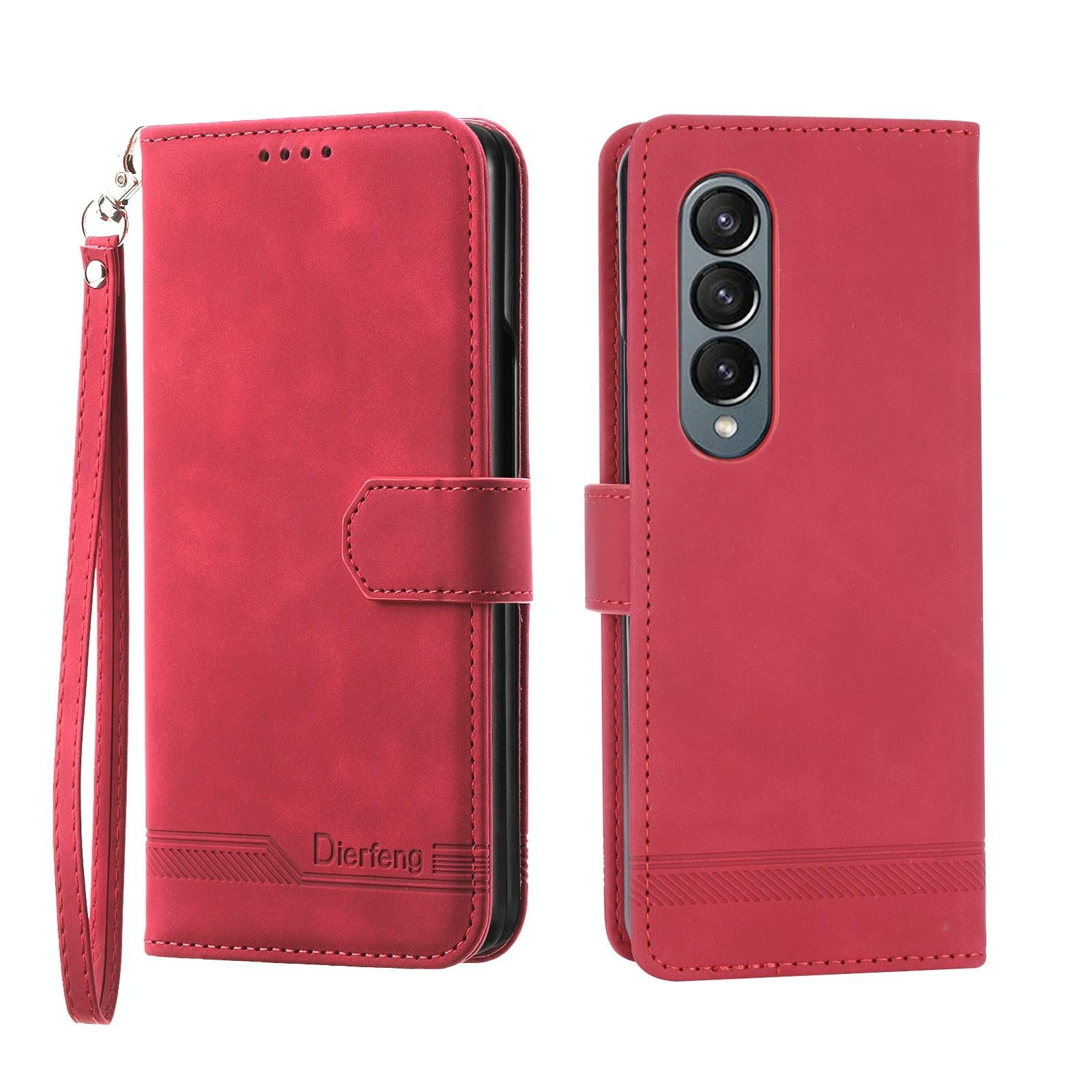 For Samsung Galaxy Z Fold4 5G Premium Leather Tpu Case - Blue