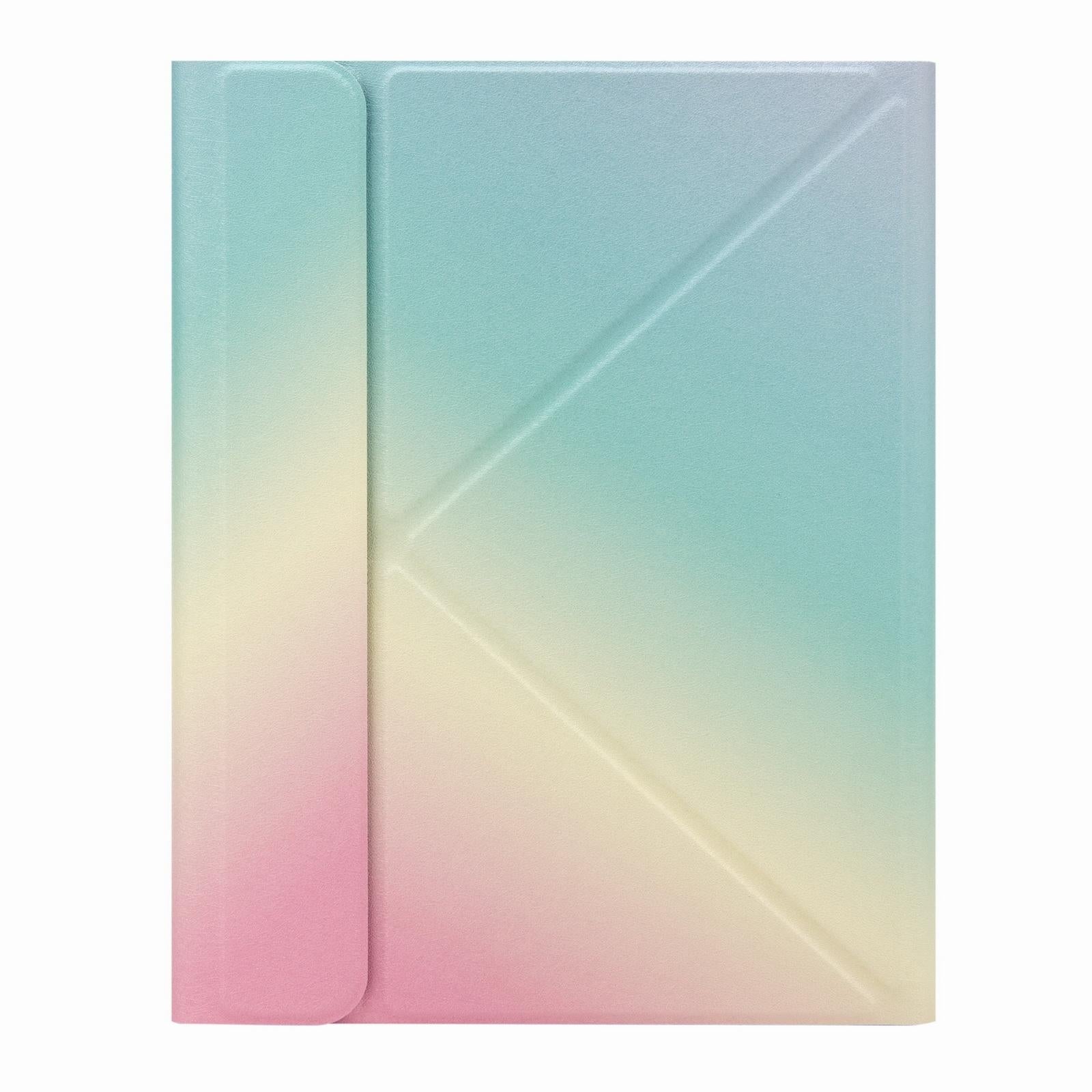 Leather Case With Bluetooth Keyboard For Ipad 9.7 2018 & 2017 - Three-Fold Holder - Pink Blue