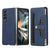For Samsung Galaxy Z Fold4 5G Leather Folding Phone Case - Blue