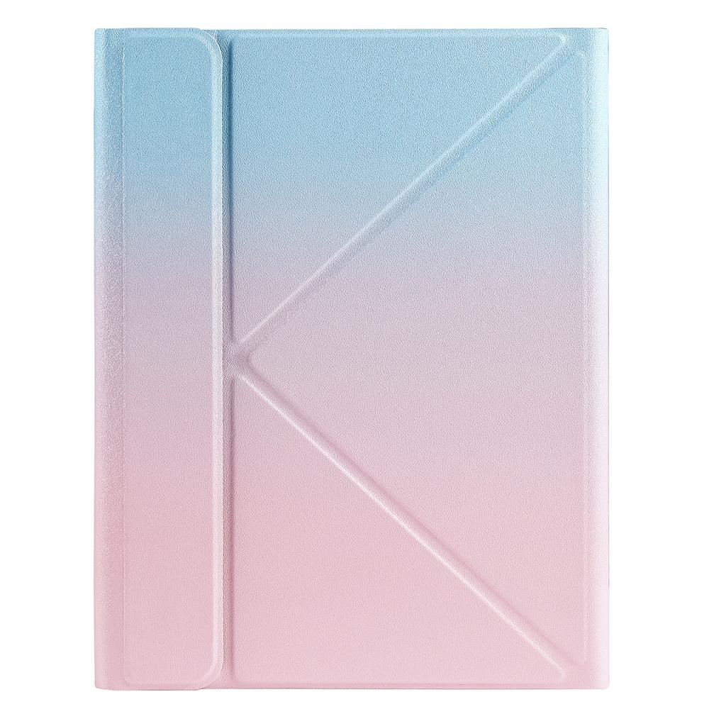 10.2 / 10.5 Inch Bluetooth Keyboard Tablet Case With Triangle Holder & Pen Slot - Gradient Blue Pink