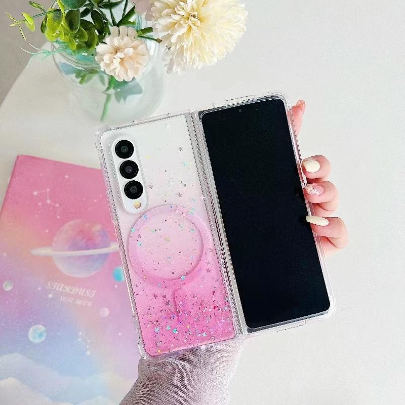 For Samsung Galaxy Z Fold4 5G Sparkle Tpu Case With Magsafe - Black