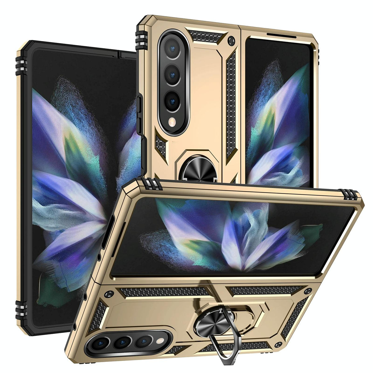 For Samsung Galaxy z Fold4 5G Tpu &amp; Pc Shockproof Phone Case - Gold