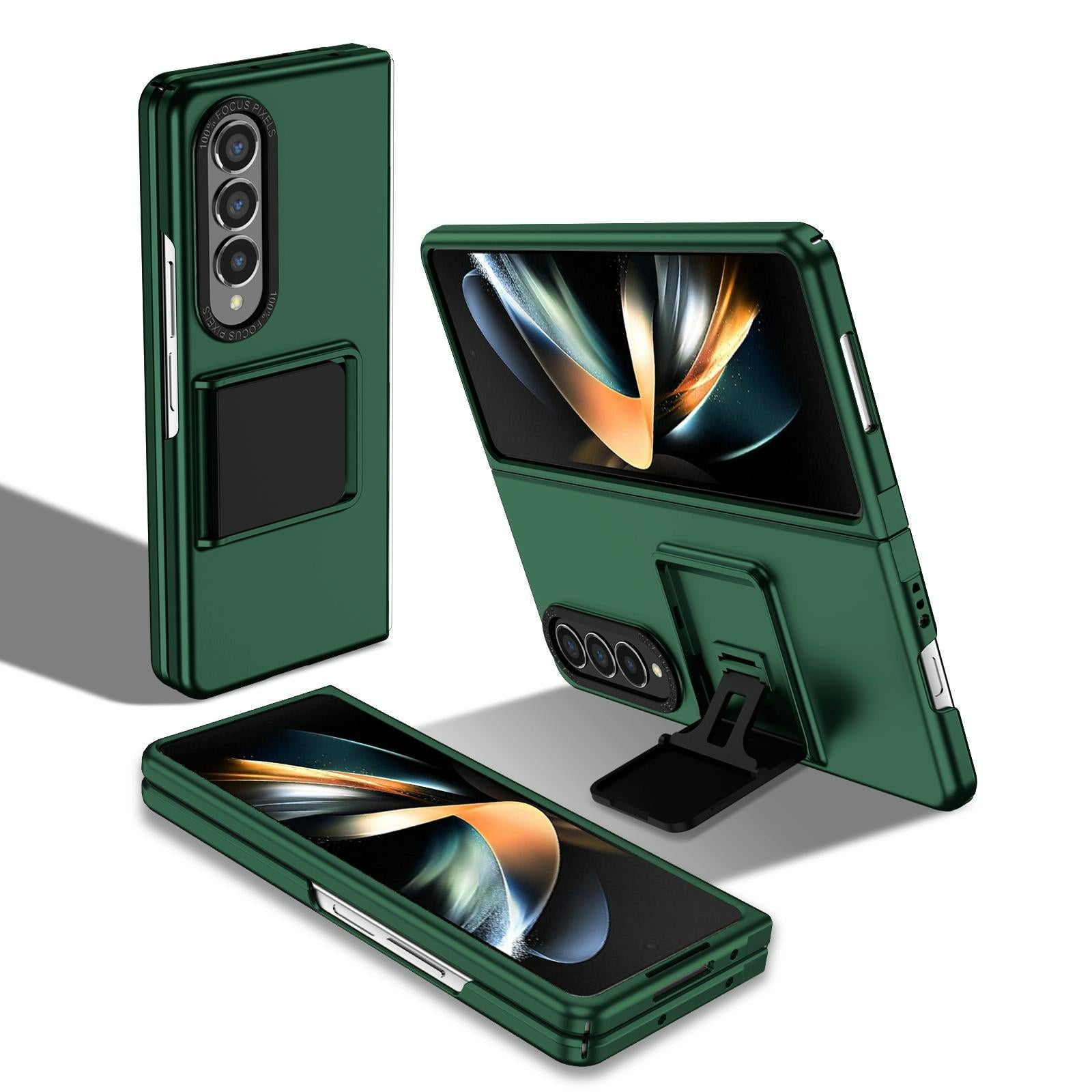 For Samsung Galaxy Z Fold4 5G Foldable 3D Design Phone Case - Green
