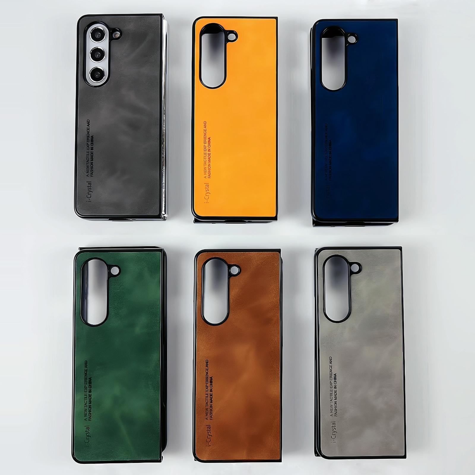 For Samsung Galaxy Z Fold4 5G Crystal Leather Foldable Case - Light Grey