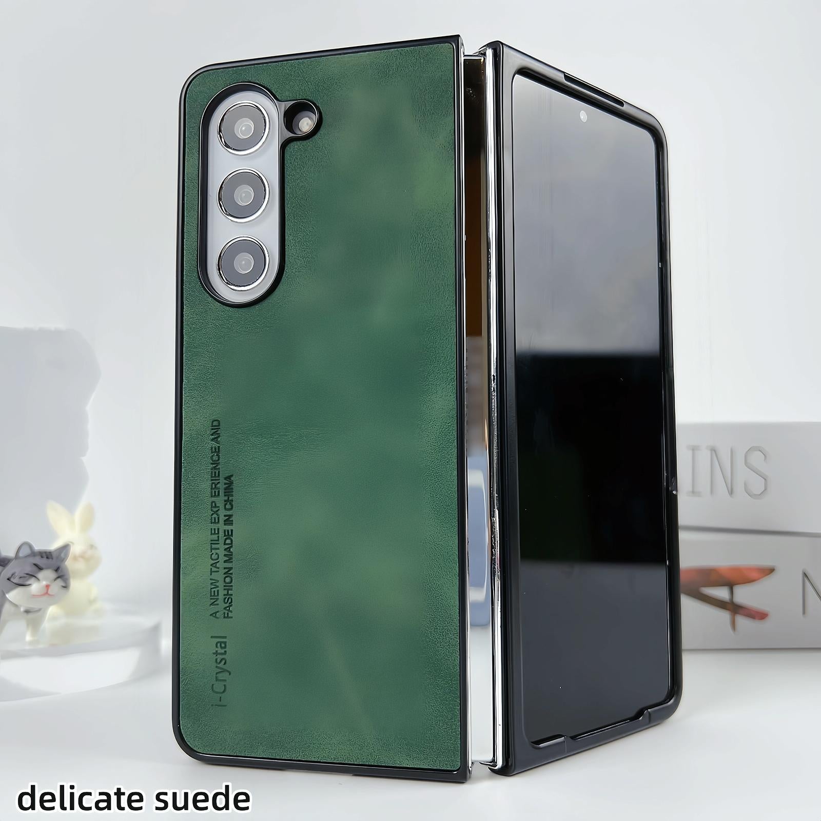 For Samsung Galaxy Z Fold4 5G Crystal Leather Foldable Case - Light Grey
