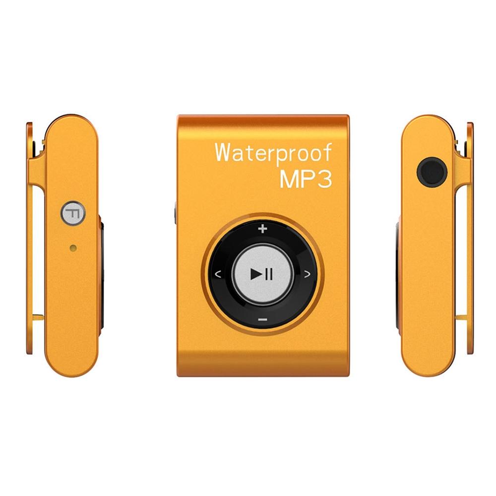 Waterproof Mp3 Player For Swimming &amp; Diving 8Gb Memory Fm Radio Clip &amp; Earphones - Orange