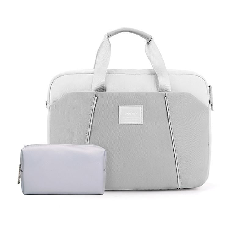 Portable Messenger Bag for Laptops - Apple Huawei Xiaomi Basne - Ladder Tape Light Blue + Gray Pu Power Package