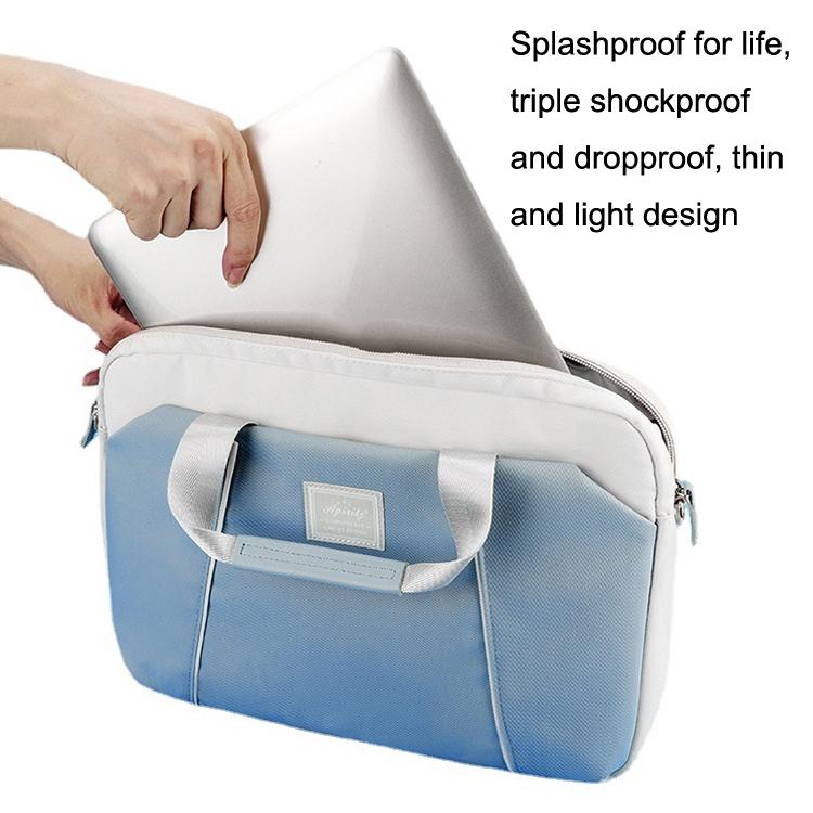 Portable Messenger Bag for Laptops - Apple Huawei Xiaomi Basne - Ladder Tape Light Blue + Gray Pu Power Package