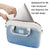 Portable Messenger Bag for Laptops - Apple Huawei Xiaomi Basne - Ladder Tape Light Blue + Gray Pu Power Package