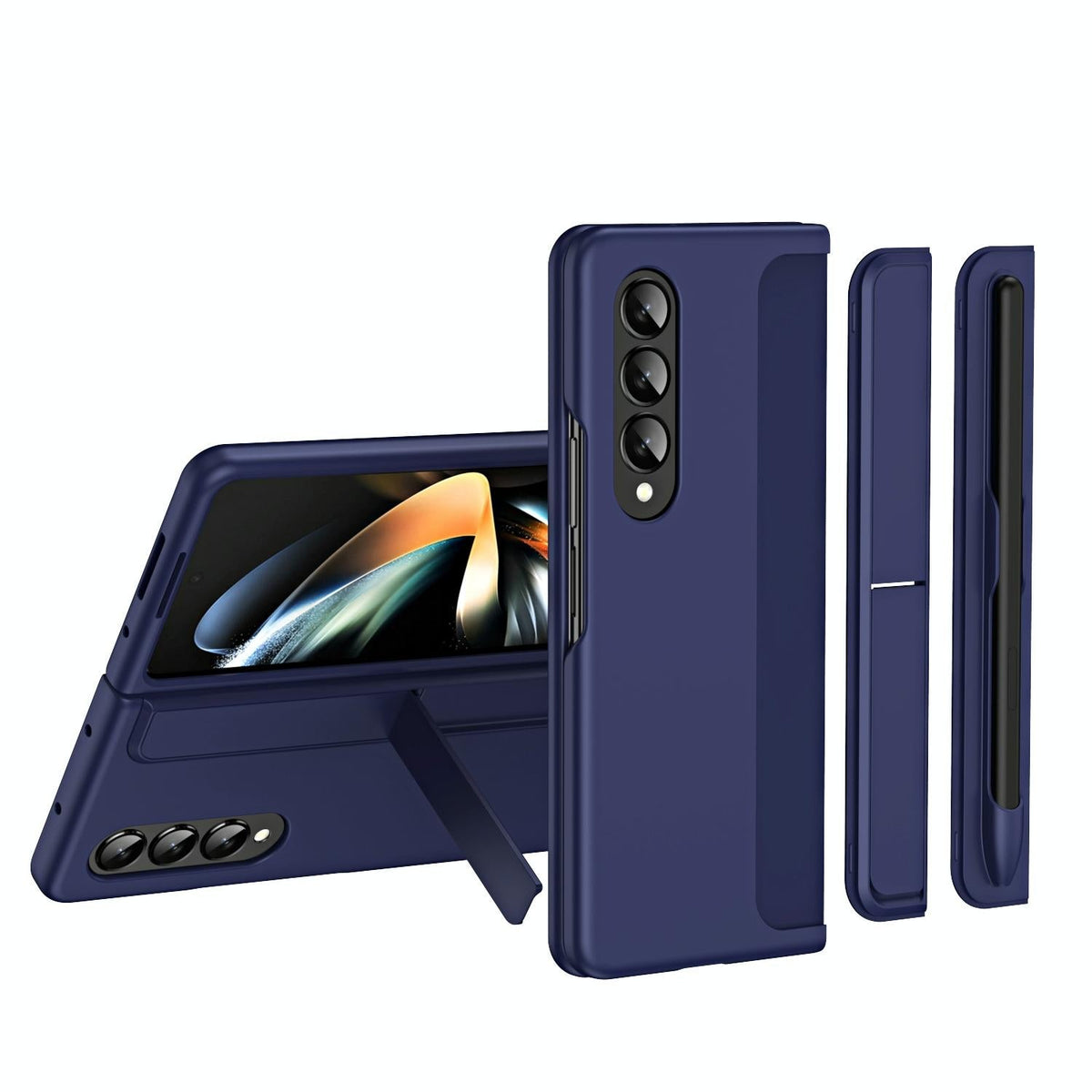 For Samsung Galaxy Z Fold4 5G Detachable Pen &amp; Phone Case - 2 In 1 - Blue