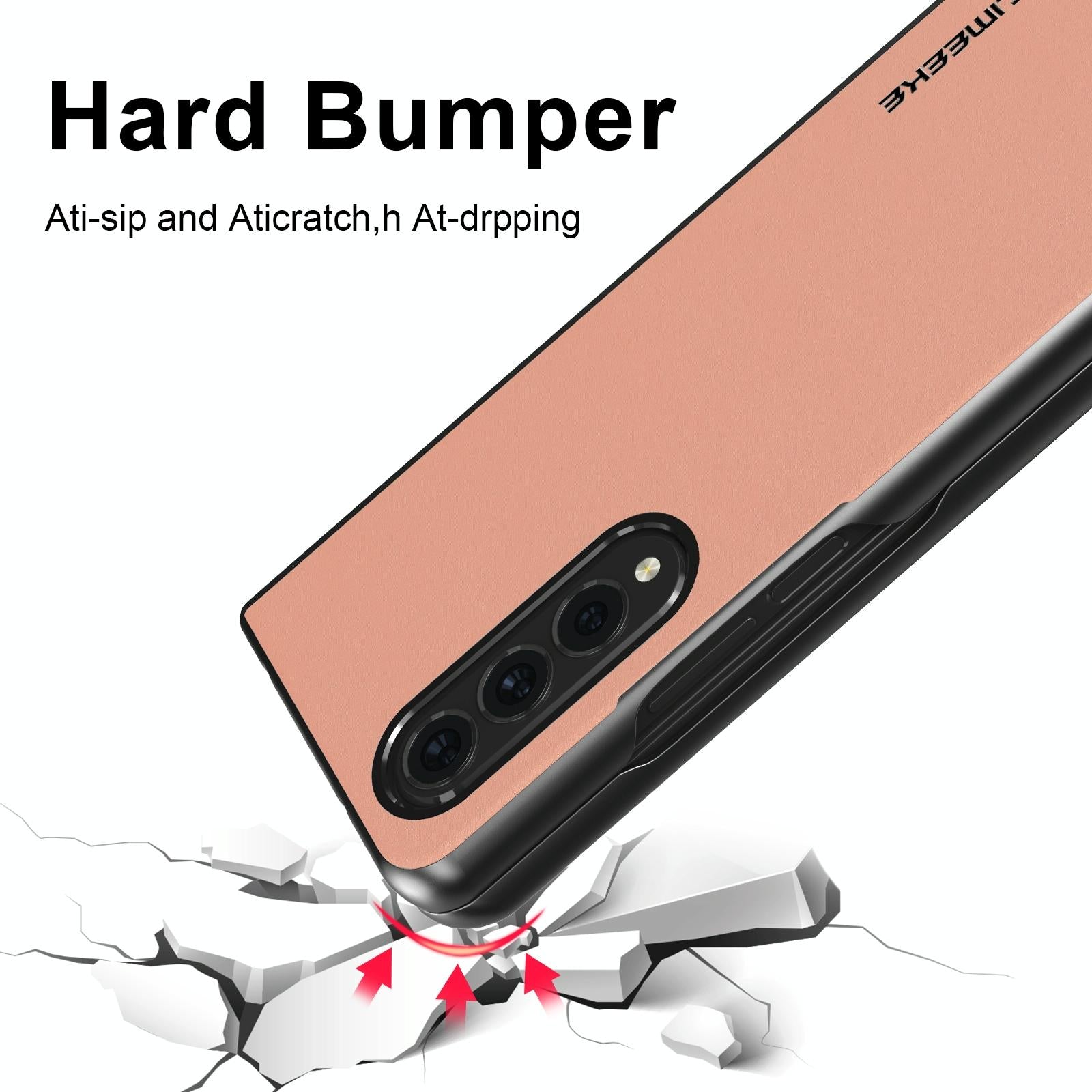 For Samsung Galaxy Z Fold4 5G Leather Shockproof Case - Brown