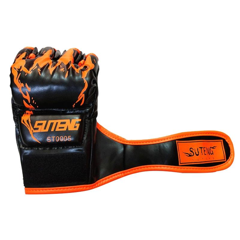 Adult Half-Finger Boxing Gloves For Training - Orange