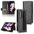 For Samsung Galaxy Z Fold4 5G Symmetrical Leather Triangle Phone Case - Brown