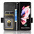 For Samsung Galaxy Z Fold4 5G Symmetrical Leather Triangle Phone Case - Brown