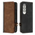 For Samsung Galaxy Z Fold4 5G Leather Phone Case With Side Buckle - Purple