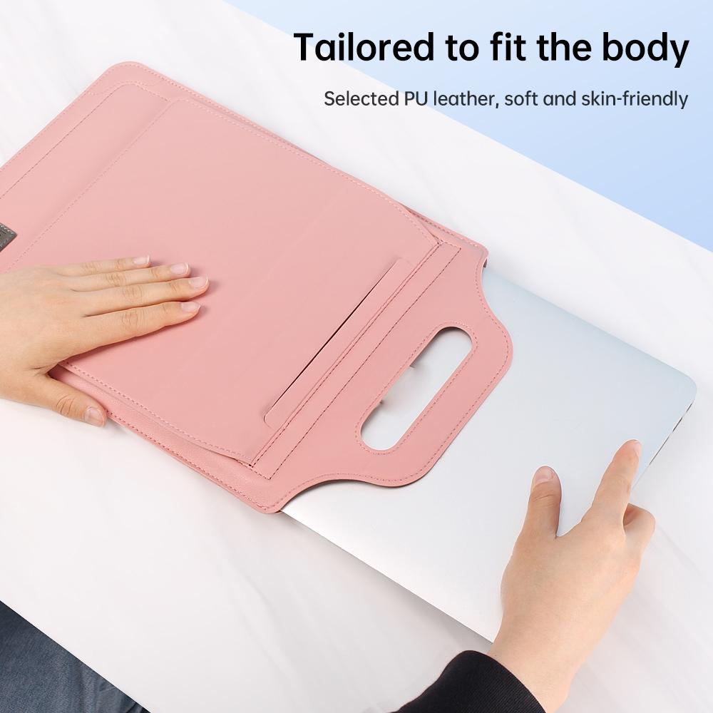 Versatile Laptop Bag with Mouse Pad Stand - Pink