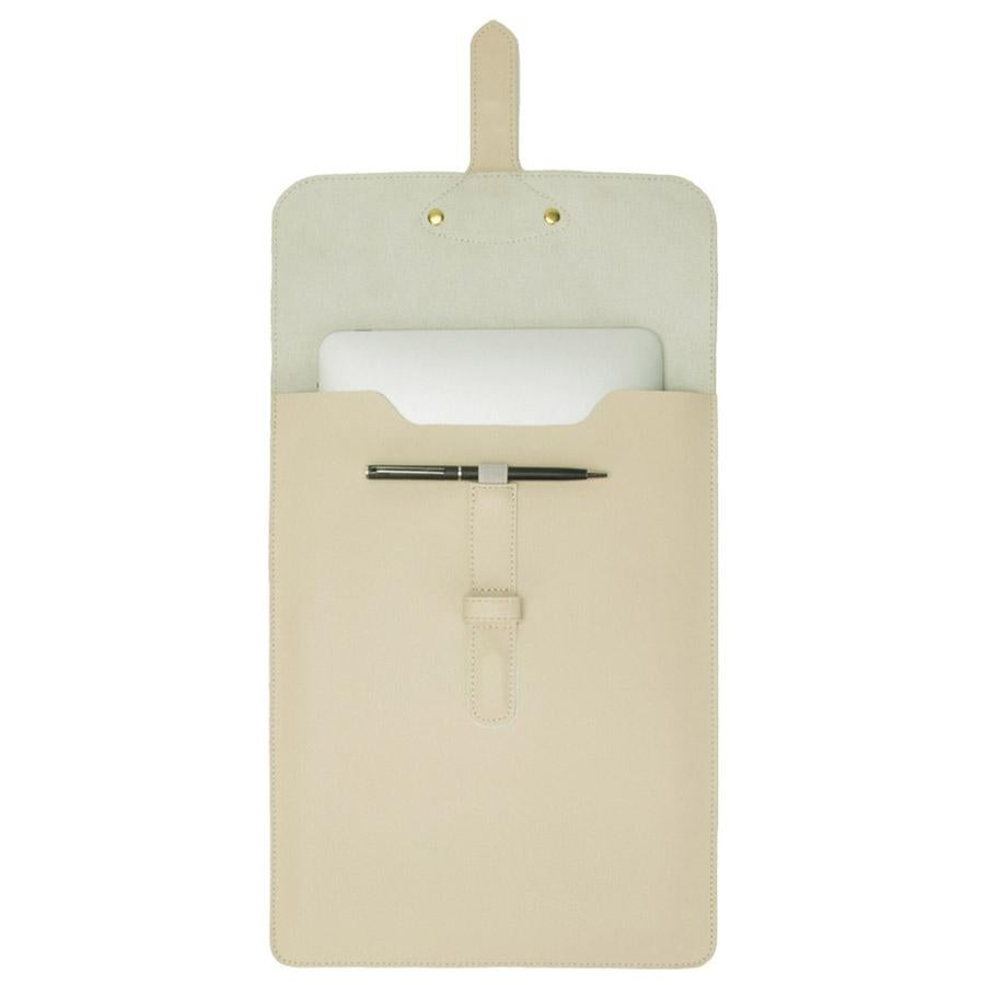 Waterproof Leather Laptop Liner Bag - 3-in-1 15 Inches - Apricot