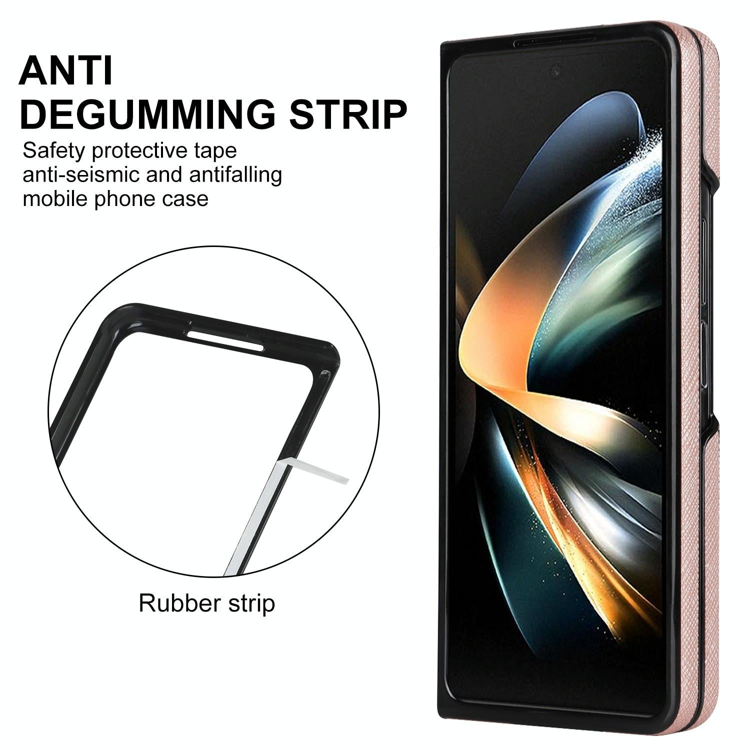 For Samsung Galaxy Z Fold4 5G Foldable Cross Pattern Phone Case - Compact Design - Purple