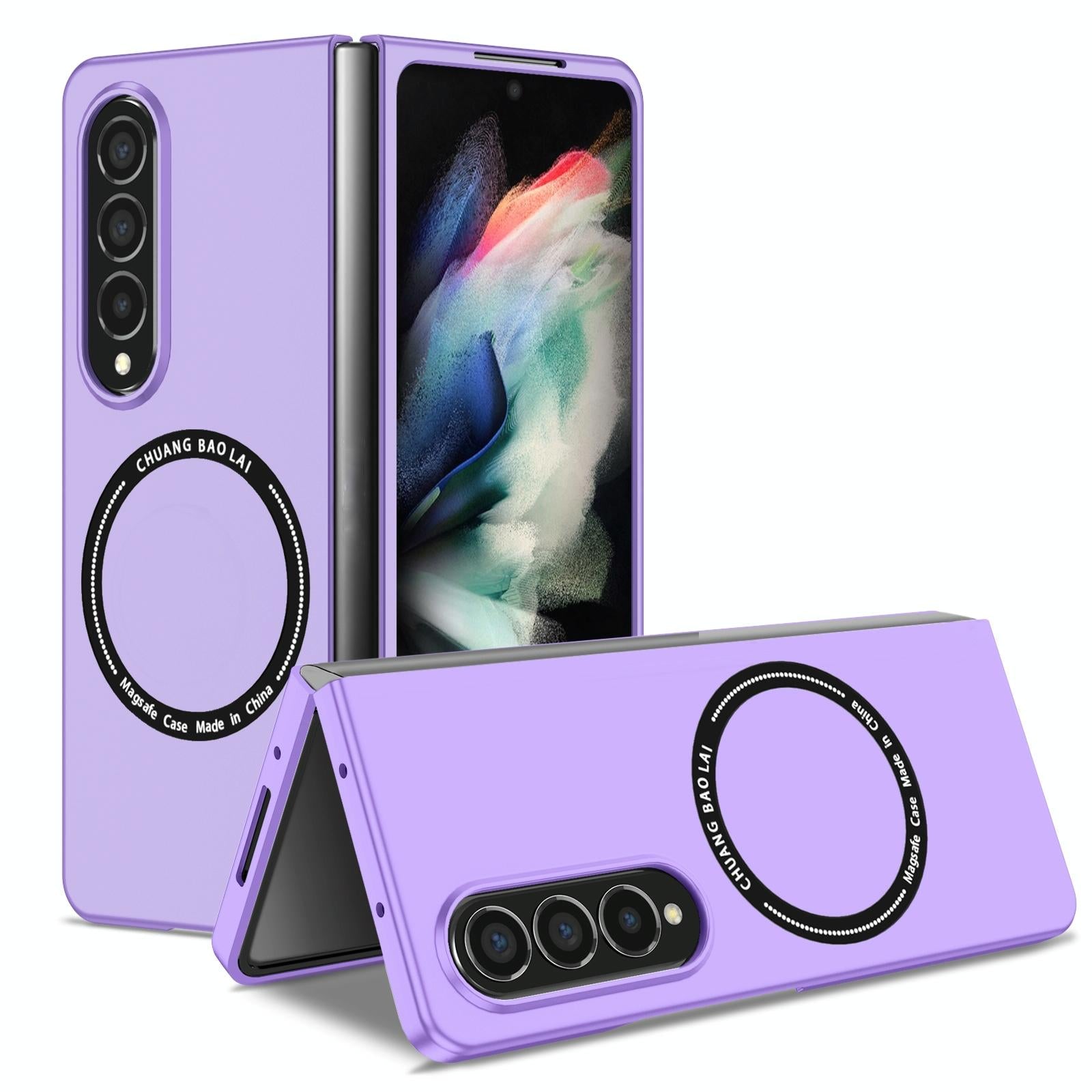 For Samsung Galaxy Z Fold4 5G Secure & Portable Magnetic Folding Case - Blue