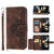For Samsung Galaxy Z Fold4 5G Floral Leather Phone Wallet - Embossed - Brown