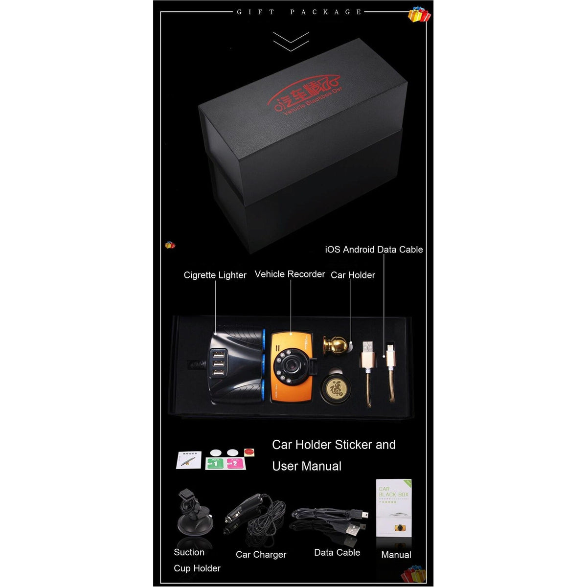 2.4 Lcd Car Dvr Recorder With 720P Vga Display