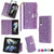 For Samsung Galaxy Z Fold4 5G Sparkling Leather Zip Case - Zipper Closure - Purple