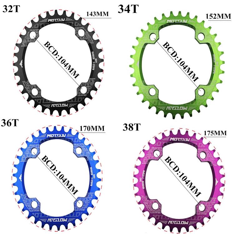 Mtb 104Bcd Narrow Wide Chainring 32T - Blue