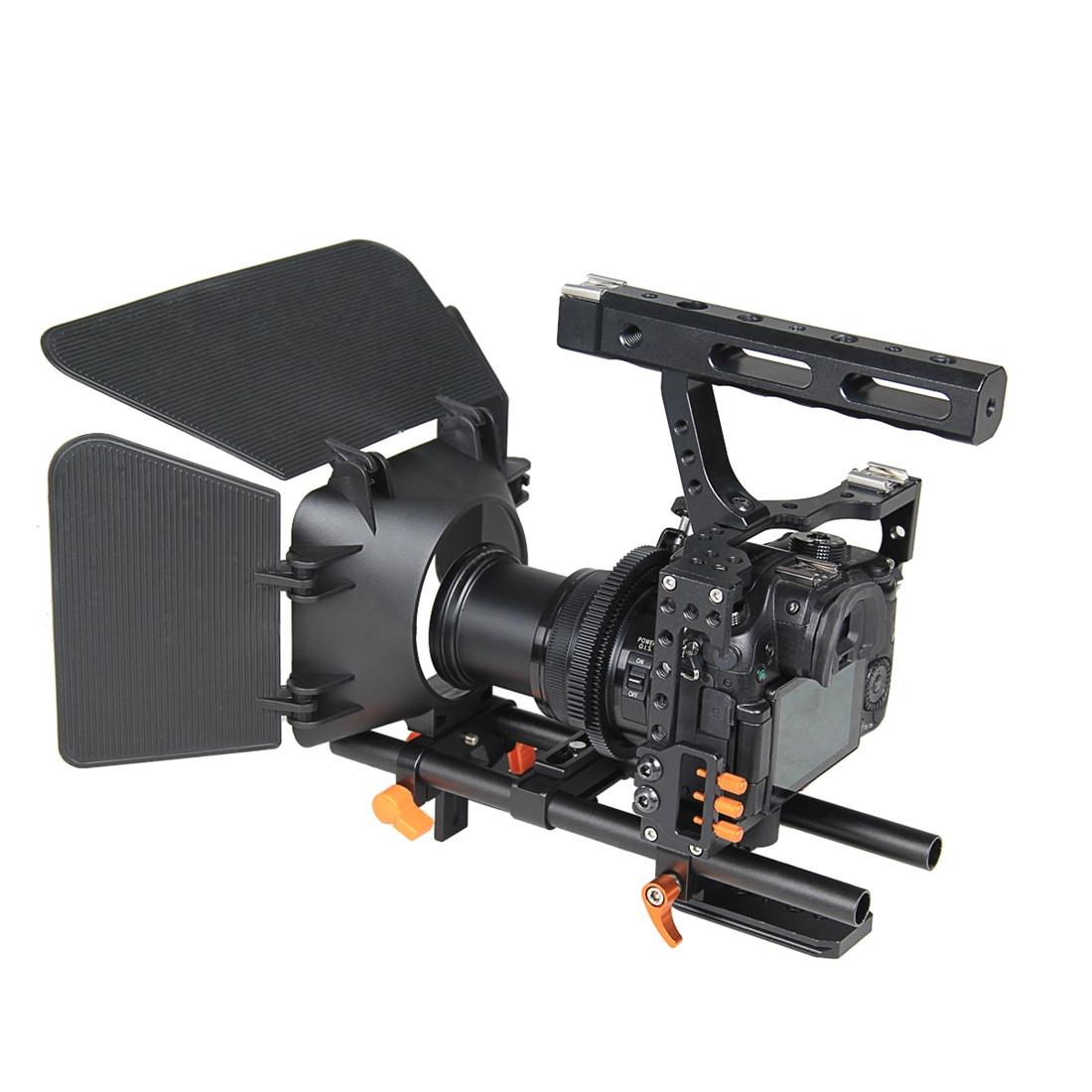 Cage Set With Stabilizer Follow Focus And Matte Box - Orange For Sony A7