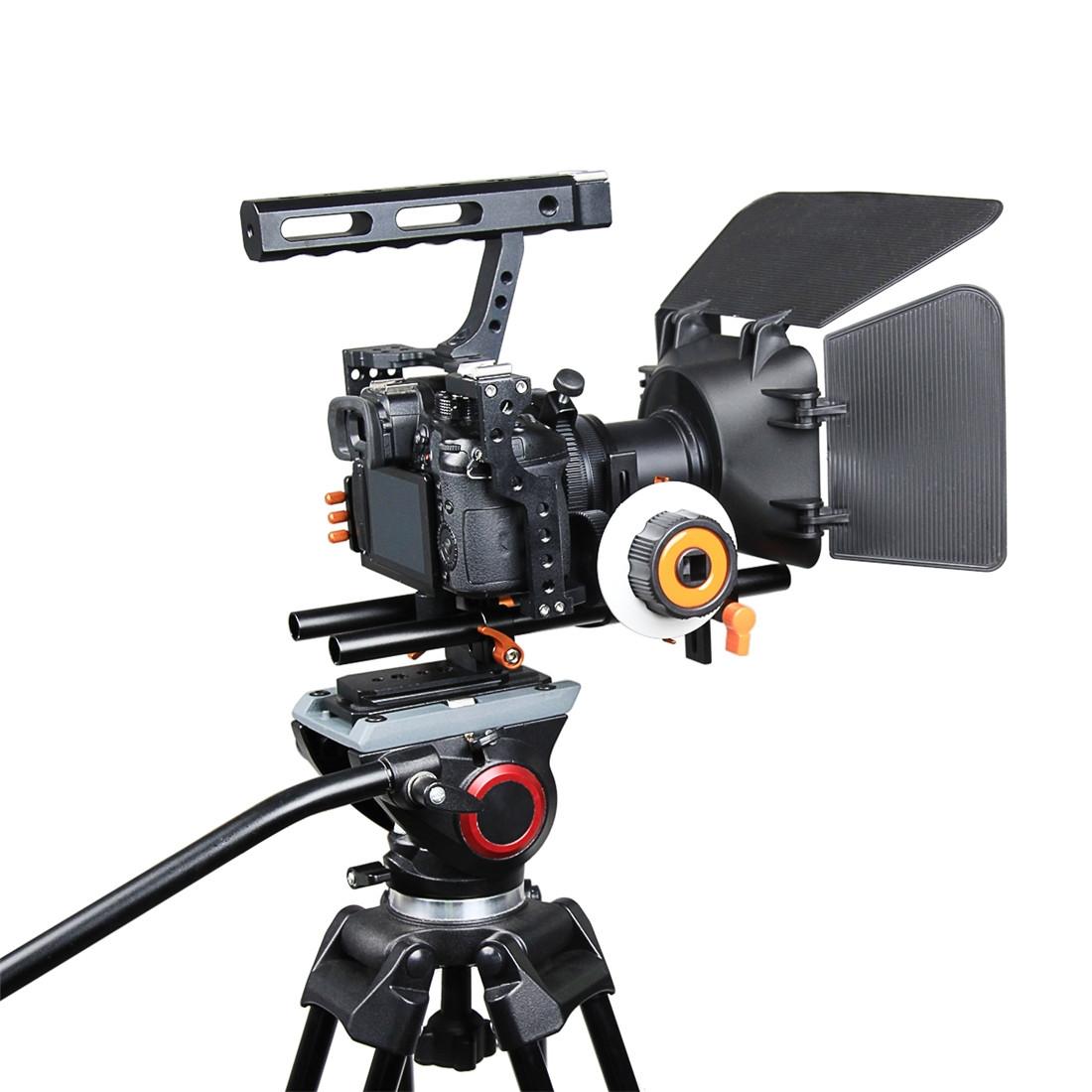 Cage Set With Stabilizer Follow Focus And Matte Box - Orange For Sony A7