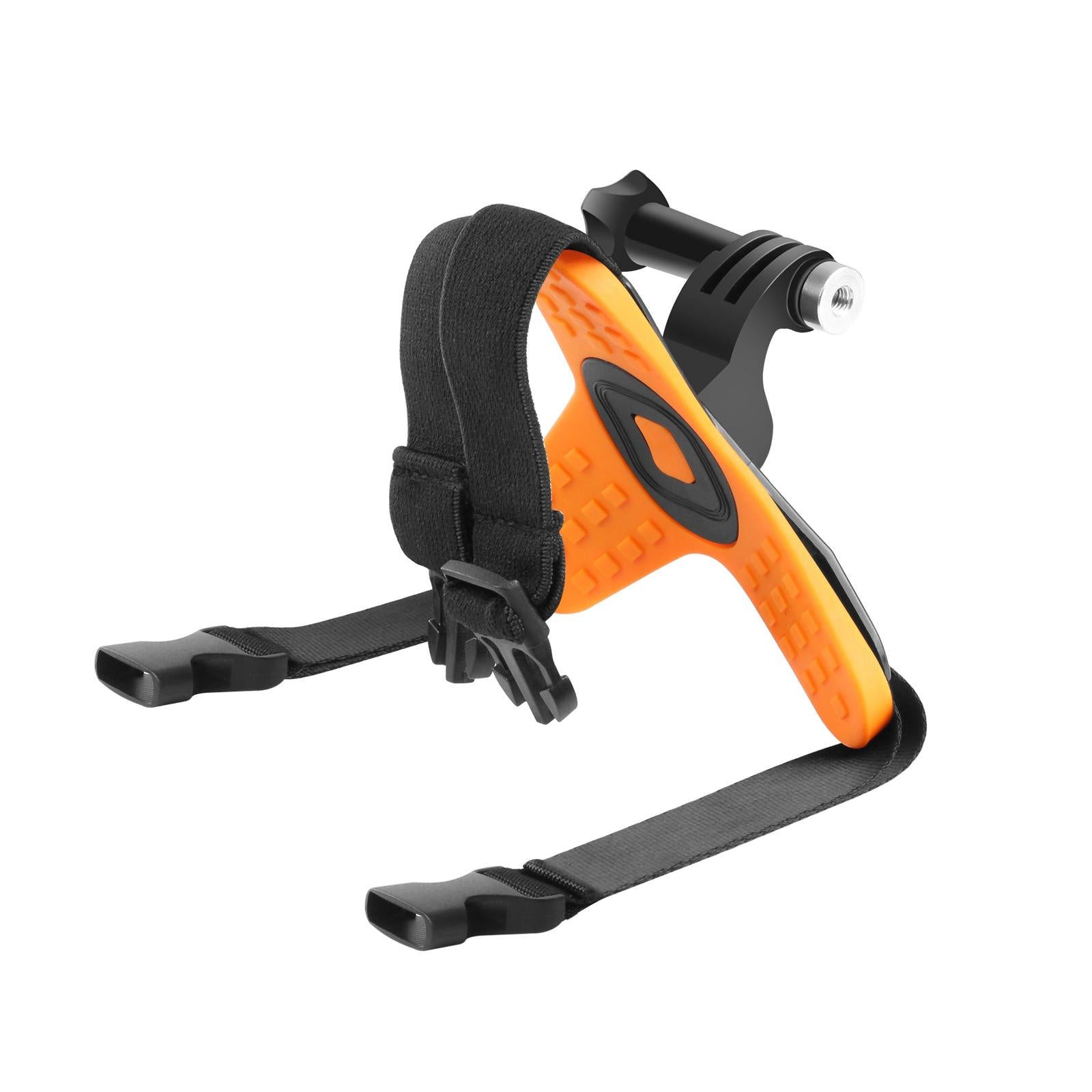 Universal Chin Strap Mount for Action Cameras - Orange