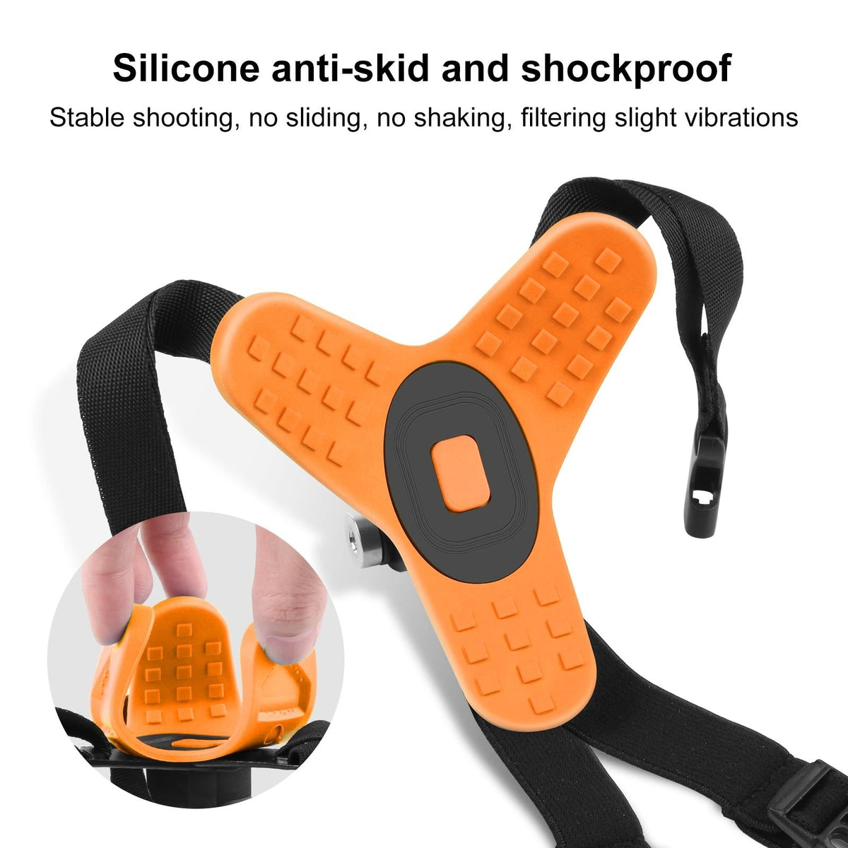 Universal Chin Strap Mount for Action Cameras - Orange