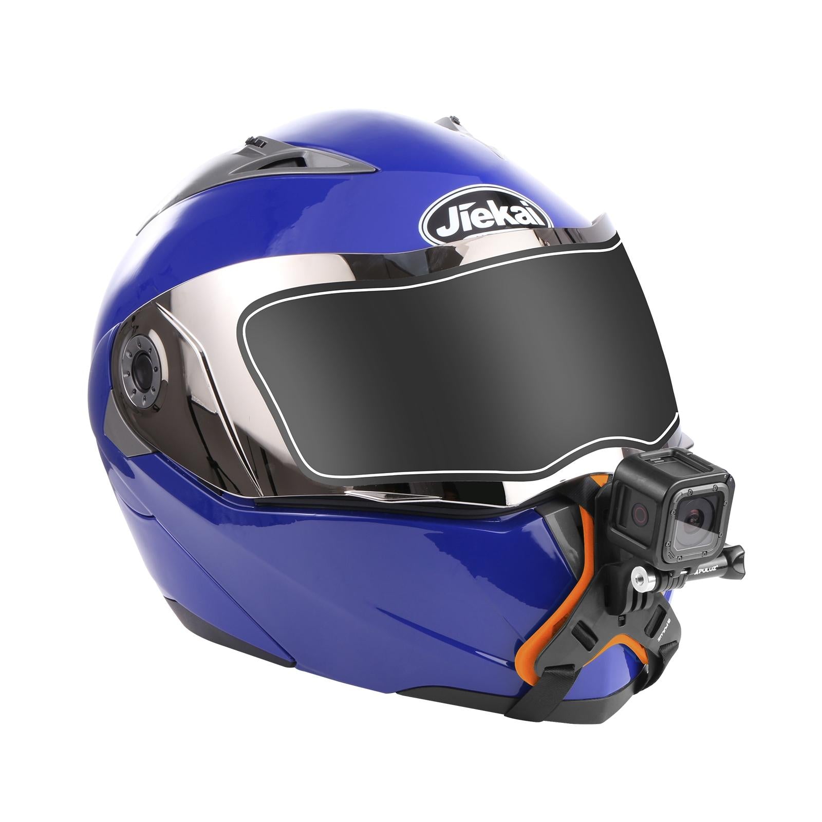 Universal Chin Strap Mount for Action Cameras - Orange