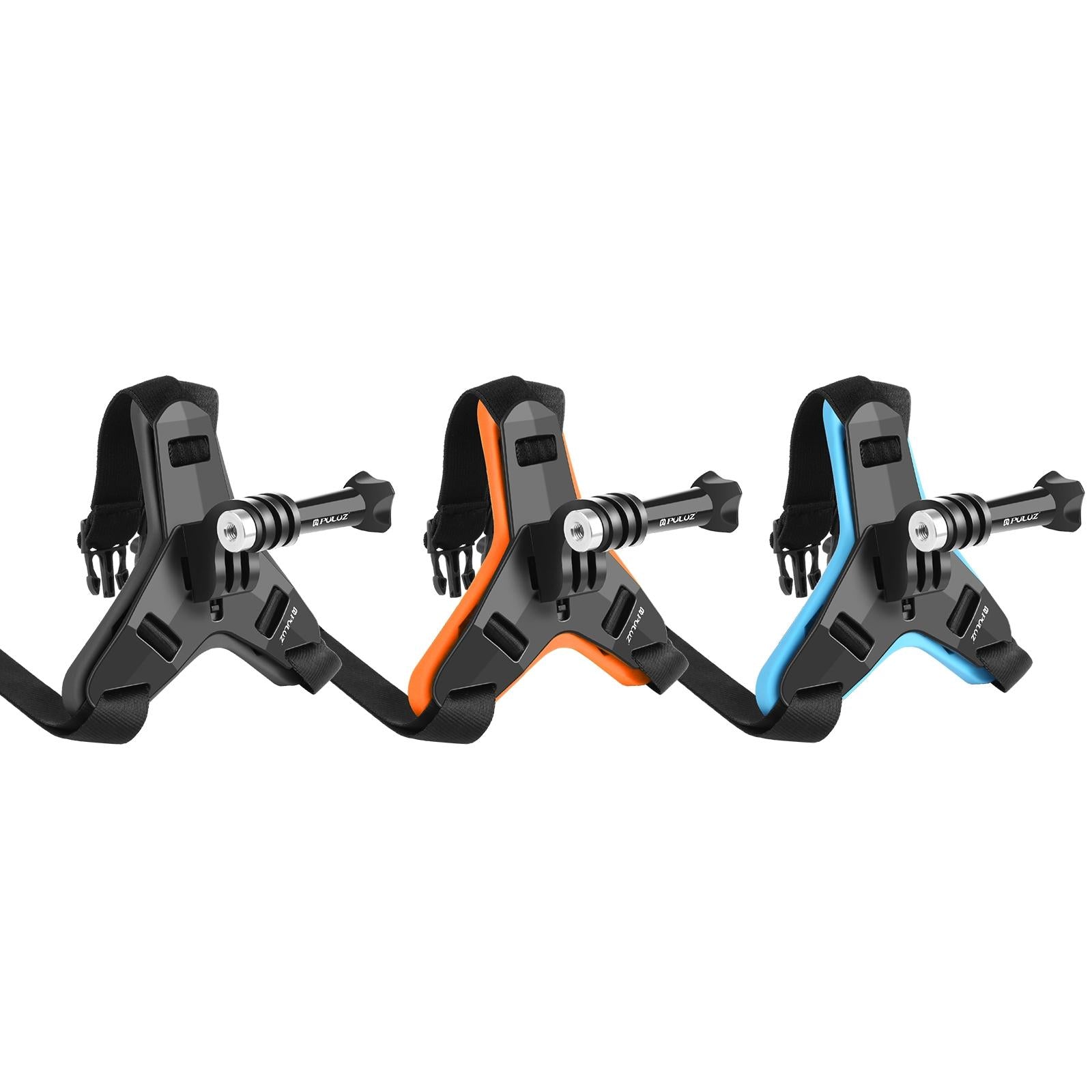 Universal Chin Strap Mount for Action Cameras - Orange