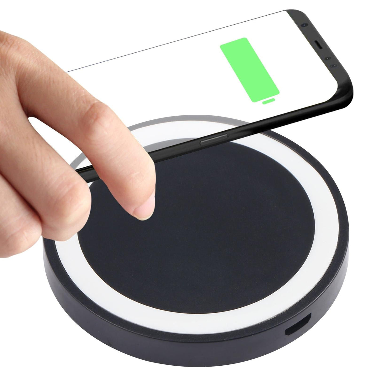 Universal 5W Round Wireless Charger - White + Red